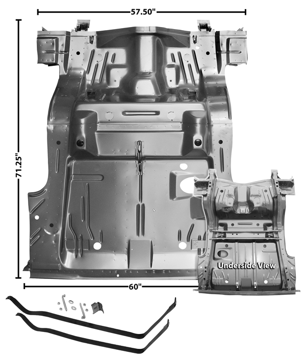 70-74 E Body Trunk Underseat floor and Rear Frame Assembly